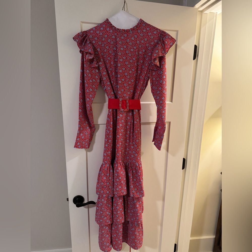 Tuckernuck Renata Gasparian- Floral Red Dress with Belt